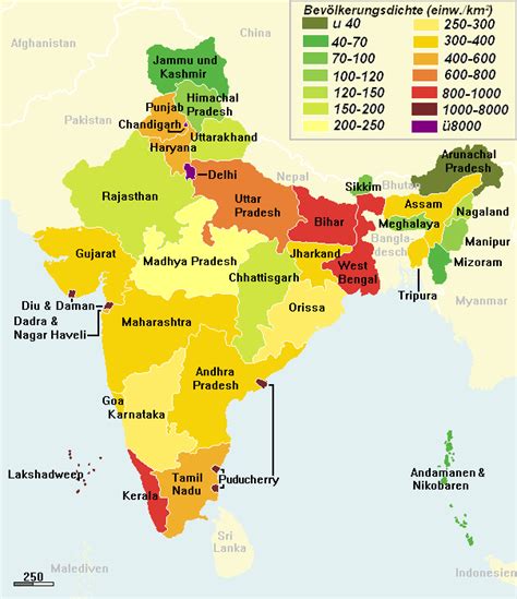 indien bevölkerungsdichte